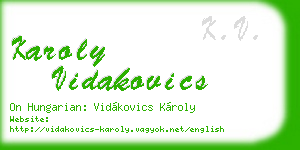 karoly vidakovics business card