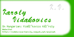 karoly vidakovics business card